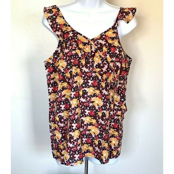 Du Jour Tops - Womens Top Shirt Medium Du Jour Floral Ruffle